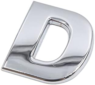 uxcell Gümüş Ton Metal D Harfi Şekilli Alfabe Sticker Amblem Rozeti Çıkartmaları Araba için