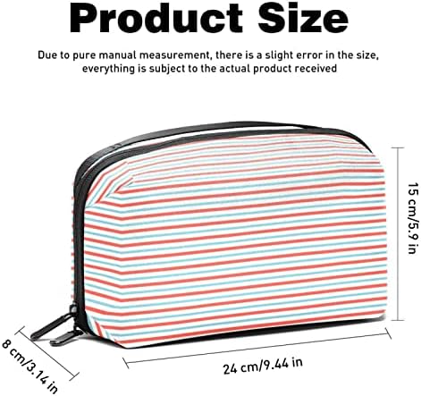 Su geçirmez Makyaj Çantası Kırmızı Gri Şerit - 01 Makyaj çanta düzenleyici Seyahat Zip makyaj çantası Küçük Kozmetik