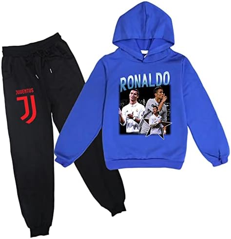 Bootfu Erkek Eşofman Seti Cristiano Ronaldo Eşofman Rahat 2 Parça svetşört Kazak ve Sweatpants Kıyafetler