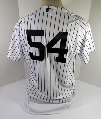 2022 New York Yankees Aroldis Chapman 54 Oyun Verilmiş Beyaz Çizgili Forma 9 - Oyun Kullanılmış MLB Formaları