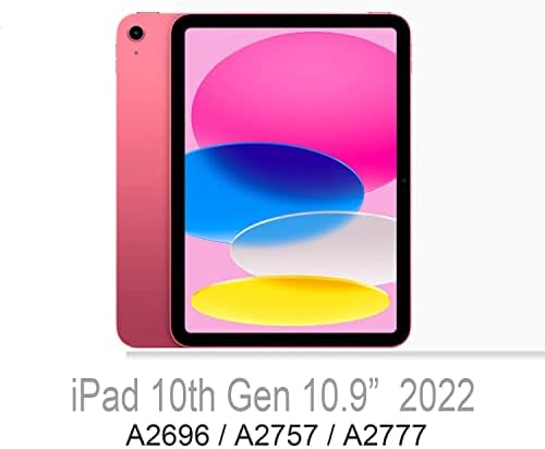 iPad 10. Nesil 10.9 inç Kılıf, Feams İnce Hafif Üç Katlı iPad 10.9 Kılıf Şeffaf Arka Şeffaf Kapaklı Kalemlik ve iPad