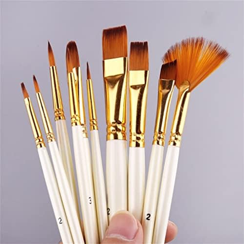 CXDTBH 10 adet Naylon Saç Ahşap Saplı Suluboya Boya Fırçası Kalem Seti DIY Yağ Akrilik Resim Sanatı Boya Fırçaları