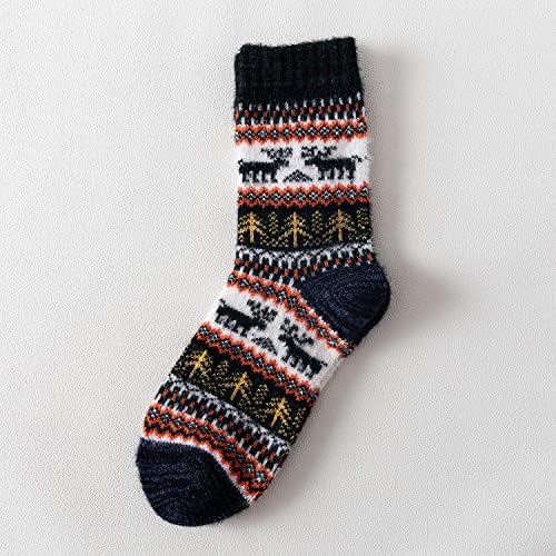 DOOVID Unisex Atletik Çorap Kadın Erkek Örgü Yün Çorap Kış Çorap Pamuk sıcak tutan çoraplar noel hediyesi