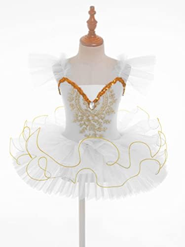 JanJean Çocuk Kız Kuğu Gölü Balesi Tutu Elbise Kaşkorse Etekli Leotard Balerin Giyim Performans Dans Kostümleri