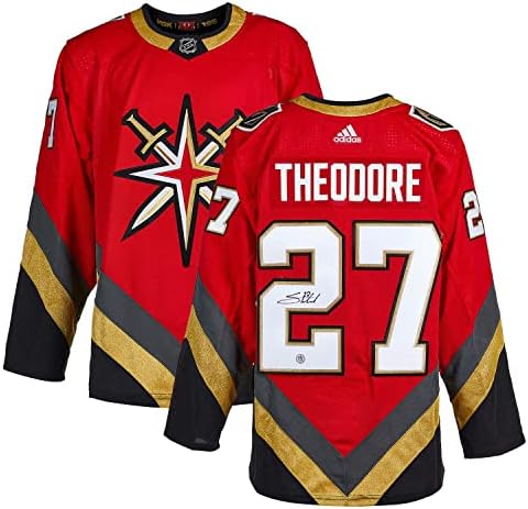 Shea Theodore Vegas Altın Şövalyeleri İmzalı Ters Retro Adidas Forması-İmzalı NHL Formaları