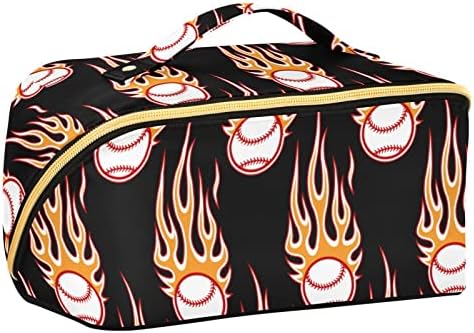 ınnewgogo Beyzbol Softbol Topları Kozmetik Çantası Kadınlar için Seyahat Makyaj Çantası ile taşınabilir kılıf Çok