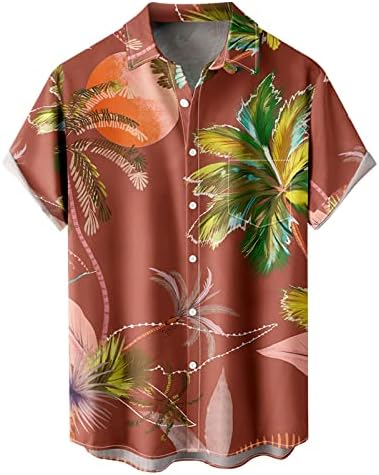 Wabtum Casual Gömlek Erkekler için, erkek Hawaiian Casual Baskılı Plaj Gömlek Kısa Kollu Casual Gömlek Düğme Aşağı