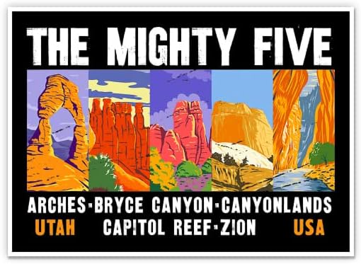 En Güçlü Beş Utah Milli Parklar Etiket - 3 laptop etiketi Su Geçirmez Vinil Araba, Telefon, Su Şişesi Kemerler Capitol