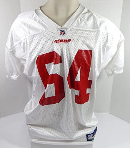 2009 San Francisco 49ers 64 Oyun Verilen Beyaz Antrenman Forması XL DP32795 - İmzasız NFL Oyun Kullanılmış Formalar