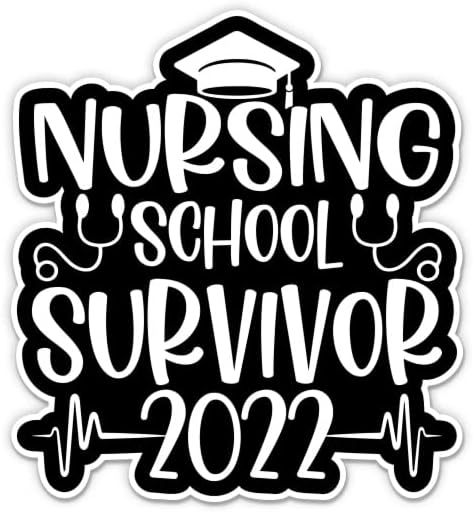 Hemşirelik Okulu Survivor 2022 Etiket-3 laptop etiketi-Araba için Su Geçirmez Vinil, Telefon, Su Şişesi-Hemşire Mezuniyet