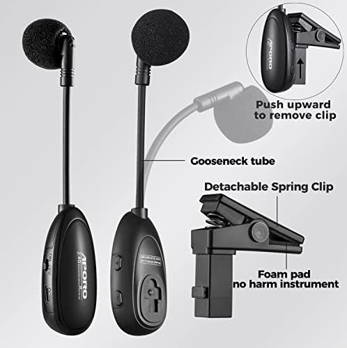 2.4 G Kablosuz Saksafon Mikrofon Klip Müzik Aletleri Mikrofon, Kablosuz Alıcı ve Verici, Saksafon ve Daha Fazlası