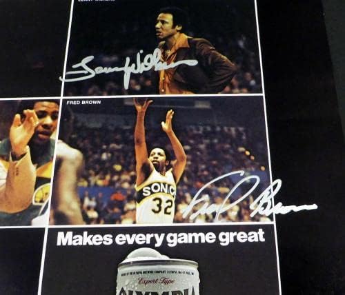 1978-79 NBA Şampiyonu Seattle Supersonics, Fred Brown ve Lenny Wilkens MCS Holo 51045 dahil olmak üzere Toplam 9