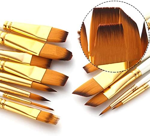 JYDQM 15 Adet Sanatçı Boyama Fırça Seti Ahşap Saplı Boya Fırçaları Saç Ücretsiz Boyama Bıçak ve Sünger Vücut Boyası