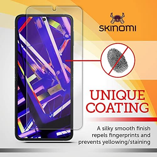Skinomi Mat Ekran Koruyucu ile Uyumlu Samsung Galaxy Z Flip 3 (2'li Paket) Parlama Önleyici Mat Cilt TPU Kabarcık