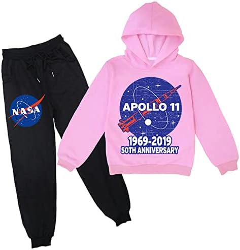 UMocan Çocuk svetşört NASA 2 Parça Rahat Kıyafetler eşofman takımı Pamuk Kapüşonlu Sweatshirt Erkek Kız