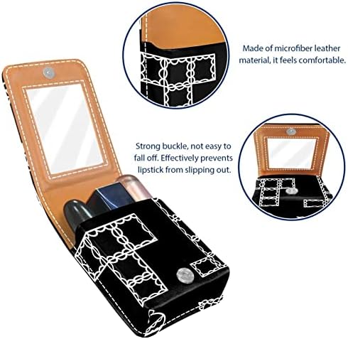 ORYUEKAN Ruj Kılıfı Ayna ile Sevimli Taşınabilir Makyaj Çantası kozmetik torbası, Karikatür Oyunu Hayvan Siyah Beyaz