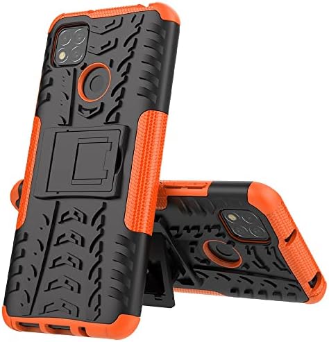 LONUO Telefon kılıfı Kapak Koruyucu Kılıf Redmi 9C ile uyumlu, TPU + PC Tampon Hibrid Askeri Sınıf Sağlam Kılıf, Kickstand