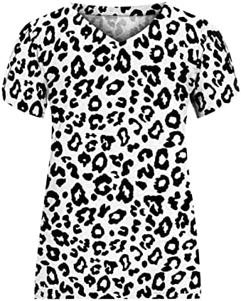 Bayanlar Kısa Kollu %2023 Pamuk Derin V Boyun Grafik Gevşek Fit Rahat Fit Bluz Gömlek Brunch Üst Genç Kızlar için