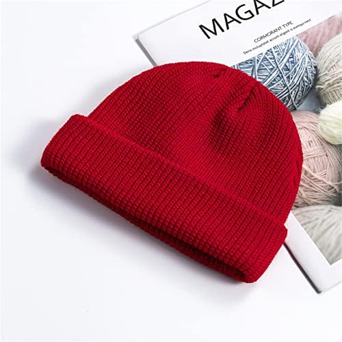 Moda Şapkalar Erkekler ve Kadınlar için Düz Renk Sevimli Tıknaz Kapaklar Örme Süper Yumuşak Gerilebilir Sıcak Kış