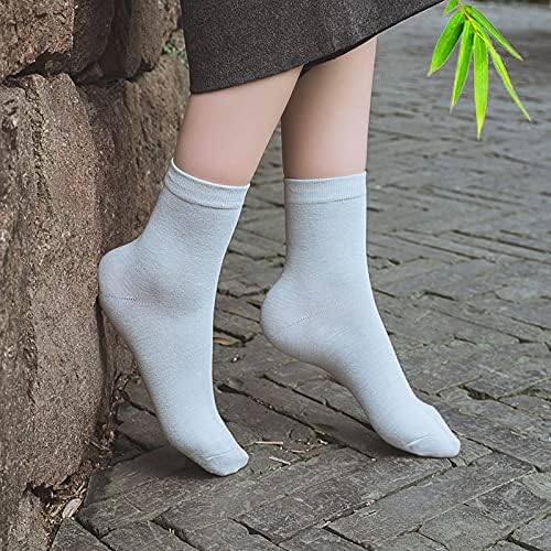 KJHD Bahar kadın Katı İnce Fiber Çorap Dikey Artı Kadife Rahat Pamuklu Çorap 8 Çift (Renk: A, Boyut: Ücretsiz Boyut)