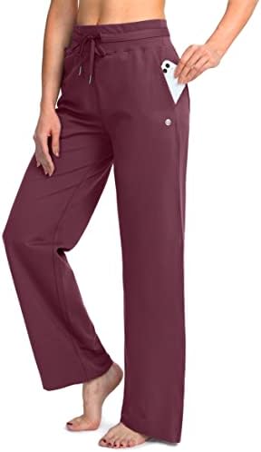 28 30 32 34 Inseam kadın Yoga Sweatpants Geniş Bacak Salonu Rahat Pantolon Açık Alt Ter Pantolon Cepler ile Kadınlar