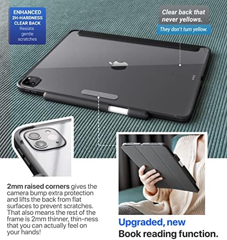 TineeOwl Mocha iPad Pro 11 inç Kılıf 2022, 2021, 2020, 2018 (4., 3., 2., 1. Nesil) Kalemlik + Üç Katlı Stand Kapaklı