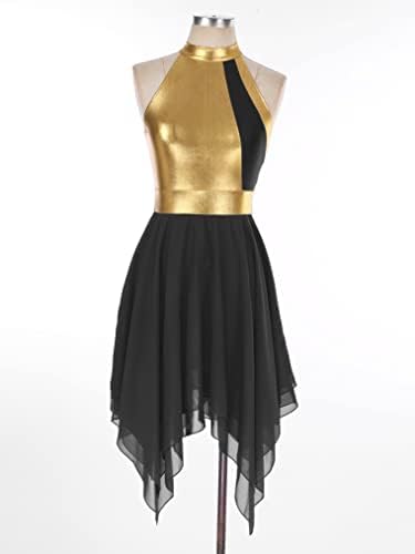 ACSUSS Kadınlar Metalik Liturjik Övgü Dans Elbise Tunik Lirik Giyim Renk Bloğu Kilise İbadet Kostüm