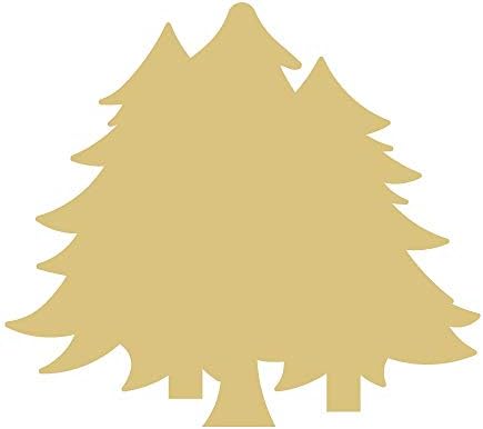 Ağaç Kesme Bitmemiş Ahşap Noel Ağacı Tatil Kapı Askı MDF Şekli Tuval Tarzı 20 (6)