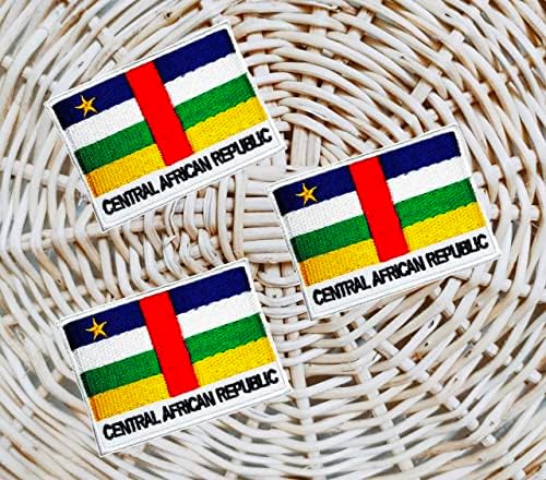 Ülke Orta Afrika Cumhuriyeti Bayrağı ayarlayın. Yamalar Ulusal Bayrak Taktik Yamalar İşlemeli Rozeti Testere Yama