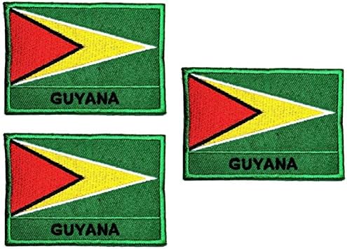 Ülke Guyana Bayrak Seti. Yama Guyana Ulusal Bayrak DIY İşlemeli Yamalar Aplike Ceket T Shirt Dekorasyon Sembolü Rozeti