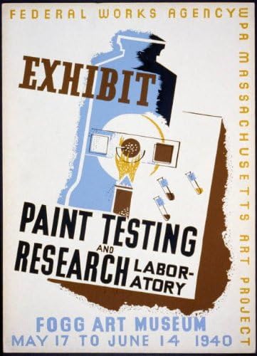 HistoricalFindings Fotoğraf: Sergi Boya Testi, Fogg Sanat Müzesi, WPA Massachusetts Sanat Projesi, Laboratuvar