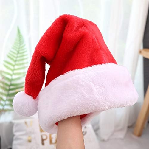 Yetişkinler için Noel Baba Şapkası, Erkekler / Kadınlar için Büyük Kırmızı Peluş Noel Baba Kostümleri Şapka Noel /