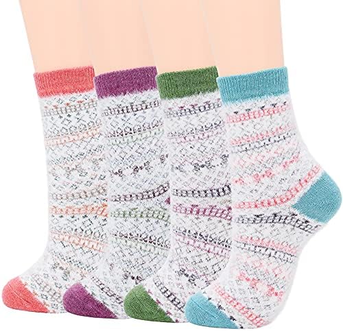 Zando Yün Çorap Kadınlar için Sıcak Kış Çorap Termal Çorap Rahat Ekip Çorap Kadınlar için Boyutu 6-9 Kalın Yürüyüş