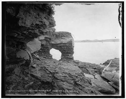 SONSUZ FOTOĞRAFLAR Fotoğraf: Kemerli Kaya, Oluşumlar, Superior Gölü, Presque Adası, Marquette, Michigan, MI, c1898