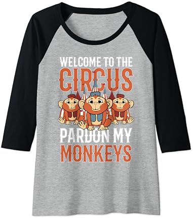 Sirke Hoş Geldiniz Lütfen Maymunlarımı Affedin Raglan Beyzbol Tişörtü