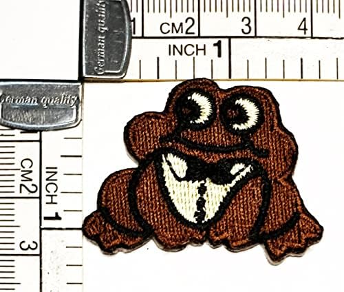 Kleenplus 3 adet. Mini Kahverengi Kurbağa Karikatür Dikmek Demir on Patch İşlemeli Aplike Zanaat El Yapımı Elbise