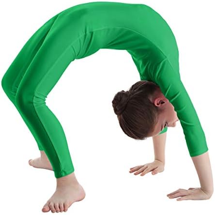 JanJean Çocuk Erkek Kız Uzun Kollu Tam Boy Bale Jimnastik Leotard Atletik Unitard Bodysuit Catsuit Giyim