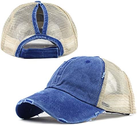 MANHONG Unisex Kamyon Şoförü Dağınık Atletizm beyzbol şapkası Spor Visor At Kuyruğu Çörekler Düz Şapka beyzbol şapkası