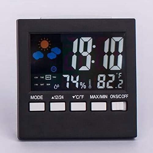 LMMDDP Renkli LCD dijital alarmlı saat Saat Sıcaklık Nem Ses Kontrolü Erteleme Süresi Gece Lambası Hava Durumu Ekran