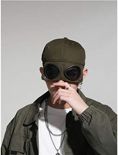 GLOOMALL Retro havacı şapka gözlük doruğa kap güneş gözlüğü beyzbol şapkası Hip hop maskesi