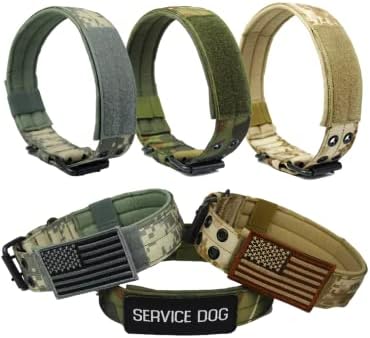 Büyük Köpekler için K9 Taktik Köpek Tasması (Ücretsiz Servis Köpek Yaması, Büyük, Çalışmak için Askeri Yeşil, K9,