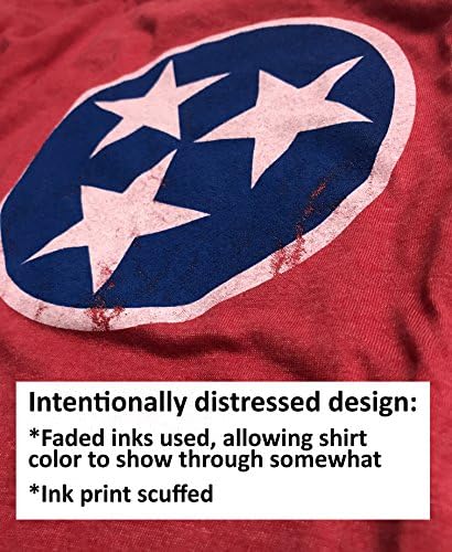 Tennessee Bayrağı / Vintage Sıkıntılı Etkisi Tennesseean Gönüllü Devlet T-Shirt