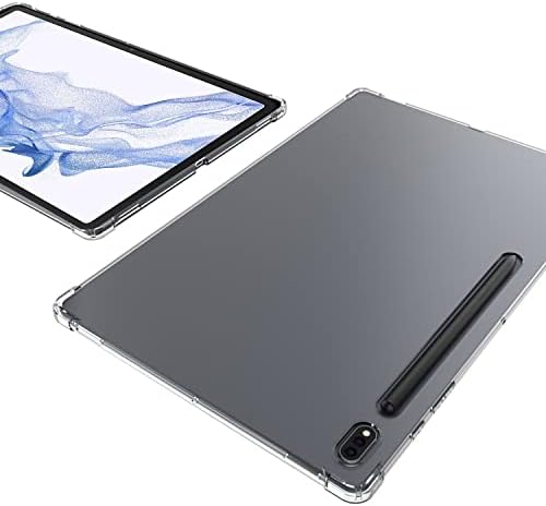 Zekıng Samsung Galaxy Tab ıçin Tasarlanmış S8 Durumda, Crystal Clear Yumuşak Esnek Şeffaf TPU Cilt Tampon Arka Kapak