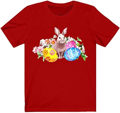 Paskalya Gömlek Kadınlar için Şık Rahat Tavşan Tavşan Grafik Yaz Bluz Tees Ekip Boyun Kısa Kollu Egzersiz Gömlek Kadınlar