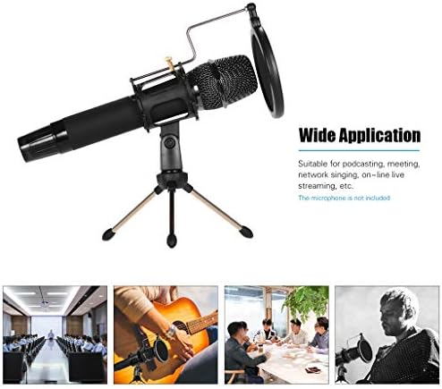 SJYDQ Mini Masaüstü Mikrofon Standı + Şok Dağı Mikrofon Tutucu + Pop filtre kiti Stüdyo Kayıt için Çevrimiçi Sohbet