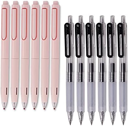 OBE WISEUS Sessiz Tıklama Kalemleri 0.5 mm Nokta ve Geri Çekilebilir 0.38 mm Ultra İnce Uçlu Kalem, Siyah Mürekkep