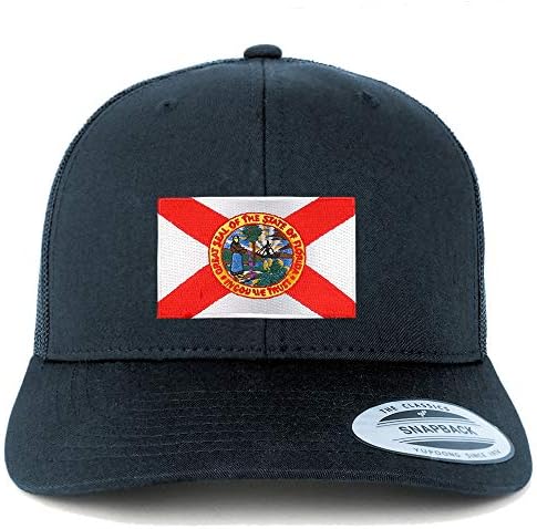 Armycrew Yeni Florida Eyalet Bayrağı İşlemeli Yama Retro Kamyon Şoförü file şapka