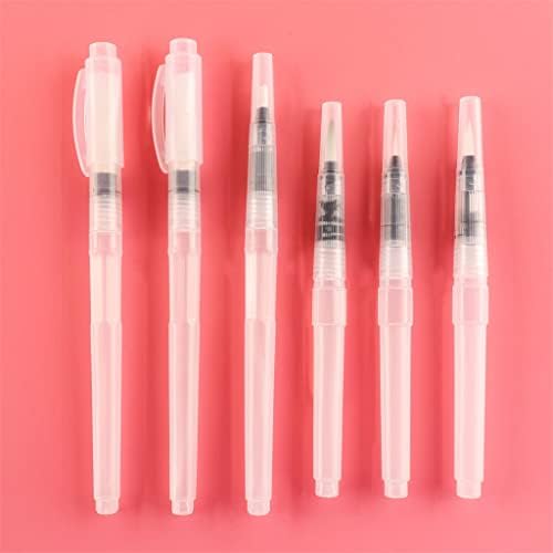 CCBUY 6 Pcs Düz / Güzel İpucu Doldurulabilir Su Fırçalar Su Renk Fırça Kalemler Suluboya Boyama cetvel kalemi için