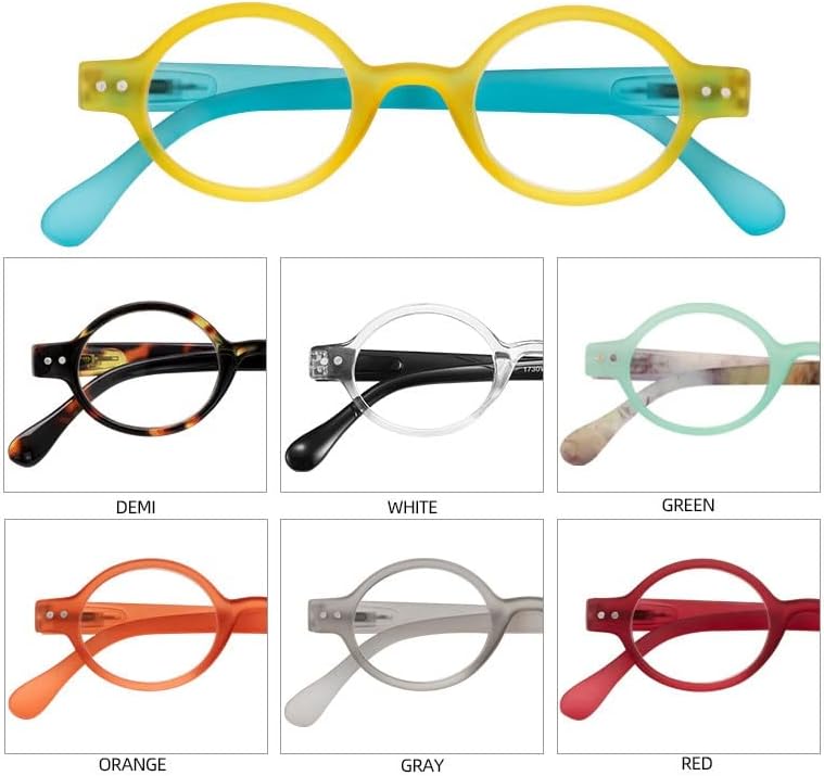 Yok okuma gözlüğü Çerçeve Kadın Gözlük Şeffaf Yuvarlak Gözlük Adam Şık (Renk: D, Boyut: 0)