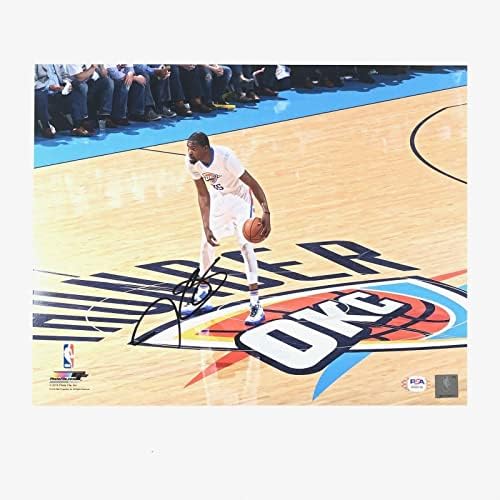 Kevin Durant imzalı 11x14 fotoğraf PSA/DNA Oklahoma City Thunder İmzalı Ağlar-İmzalı NBA Fotoğrafları